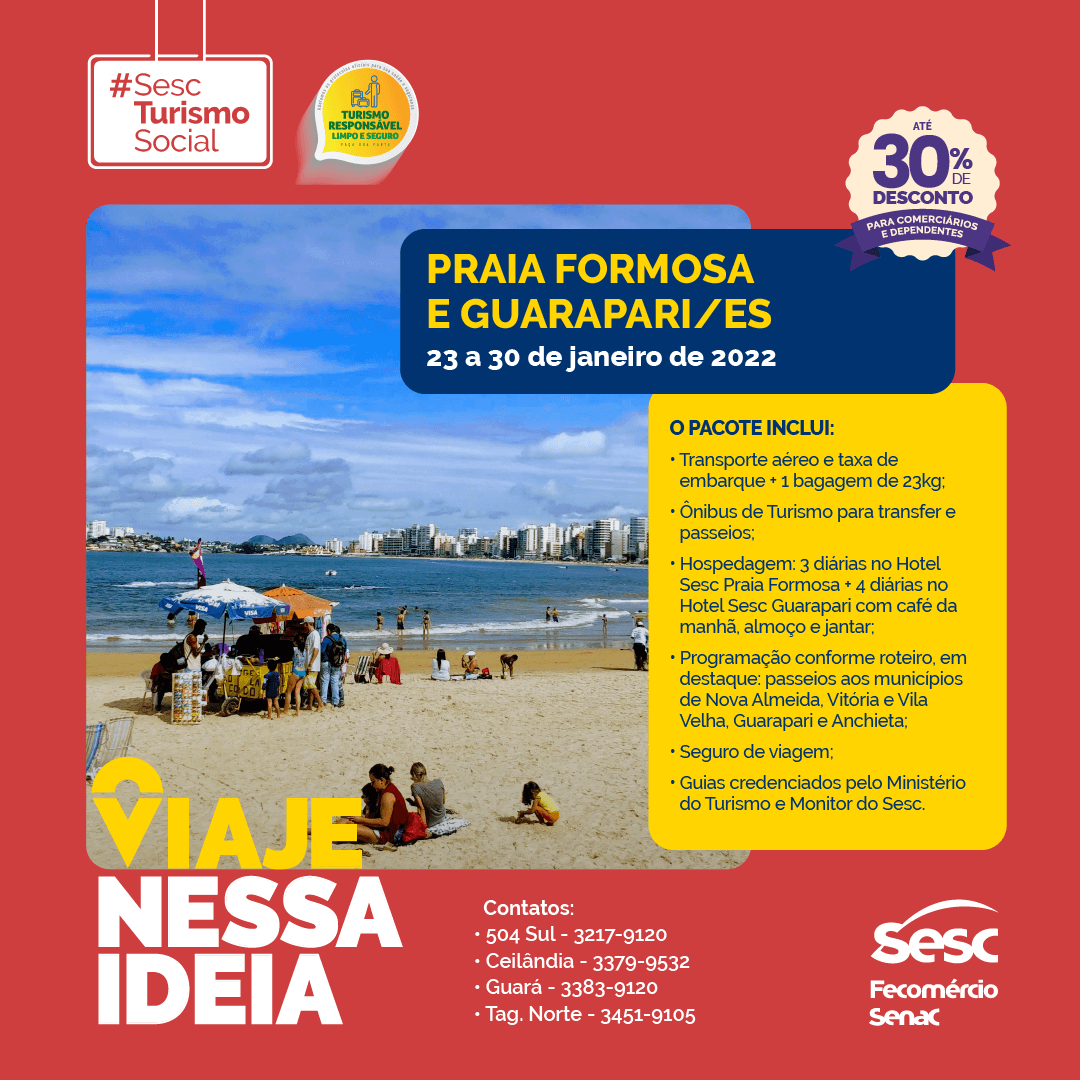 SESC tem pacotes de viagens de outubro a dezembro, de R$ 560 a R$ 1.2 mil -  Diversão - Campo Grande News