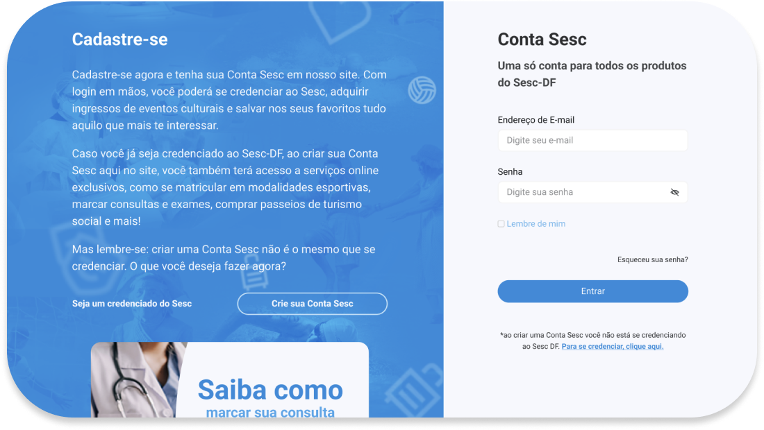 Passo 01 - Como marcar consulta - login