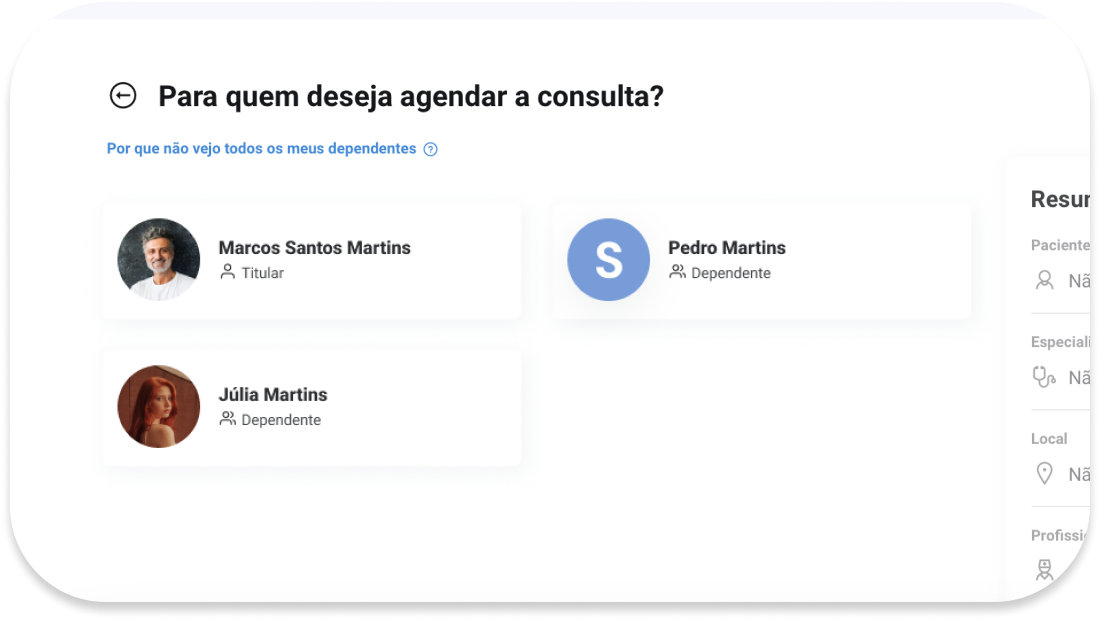 Passo 03 - Como marcar consulta - escolha o paciente