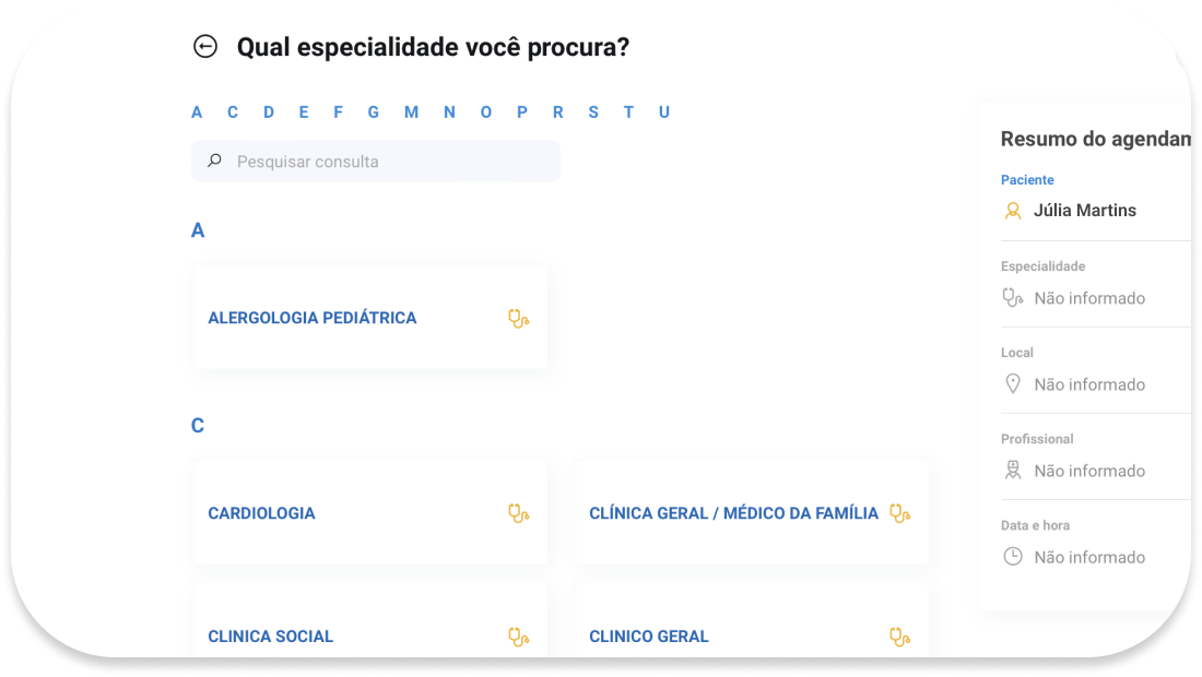 Passo 04 - Como marcar consulta - especialidade médica